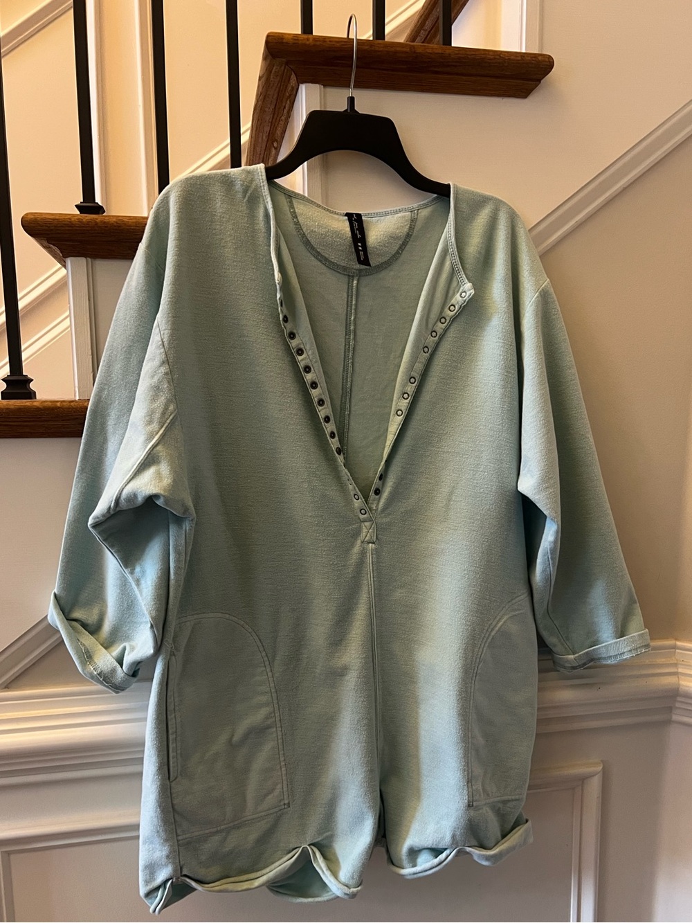 Relaxed Mint Green Snap-Front Women's Jacket